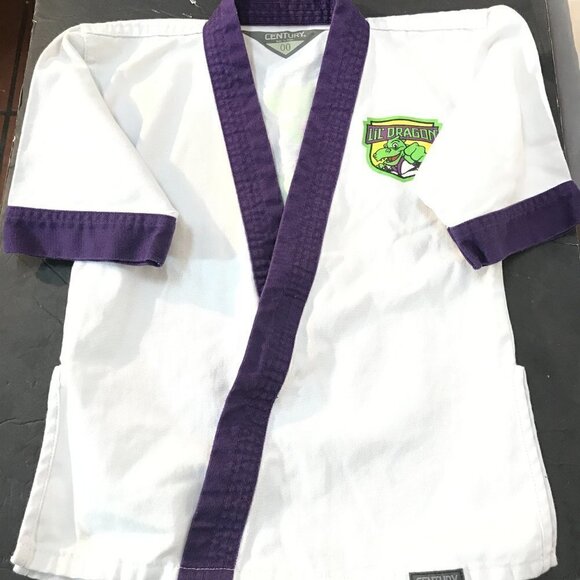 CENTURY MMA Karate Athletics Sports White Purple Kids Jacket Gi - Picture 3 of 10